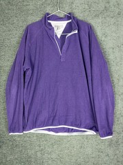 Peter Millar Warmth Fleece Quarter Zip Pullover Mens L Purple Polyester Golf