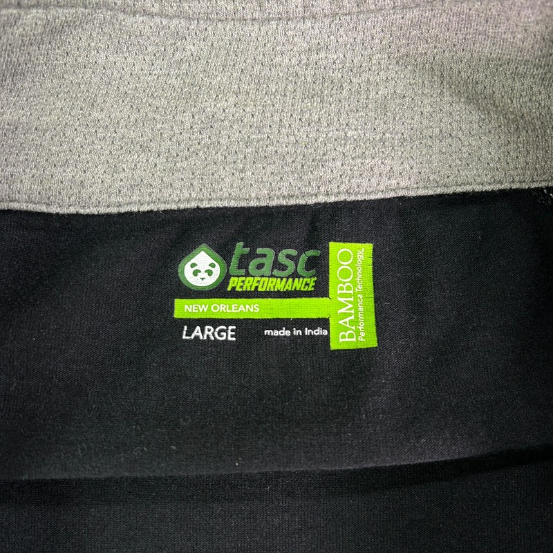 Tasc Performance Men's 1/4 Zip Pullover Large Black Bamboo New Orleans Stretch gallery