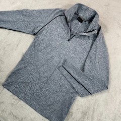 ALPHALETE Performance 1/4 Zip Pullover Shirt Men Large Heather Grey Wicking