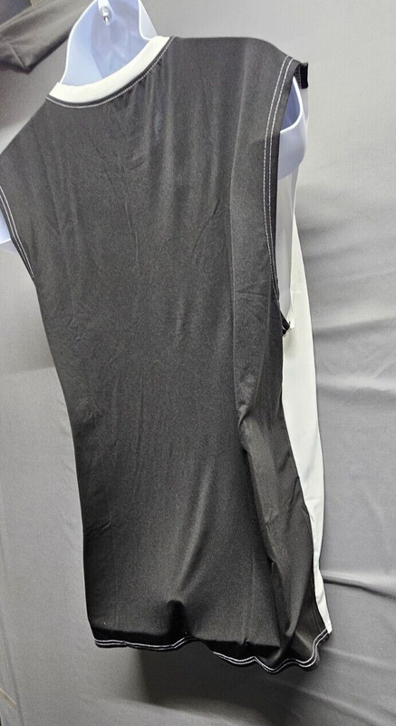 Men's Muscle Shirts Sleeveless Gym Workout Tank Top Black and White Large gallery