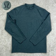 Lululemon Men’s Rulu Mock Neck Long Sleeve Heathered Dark Green M3DDXS Shirt M
