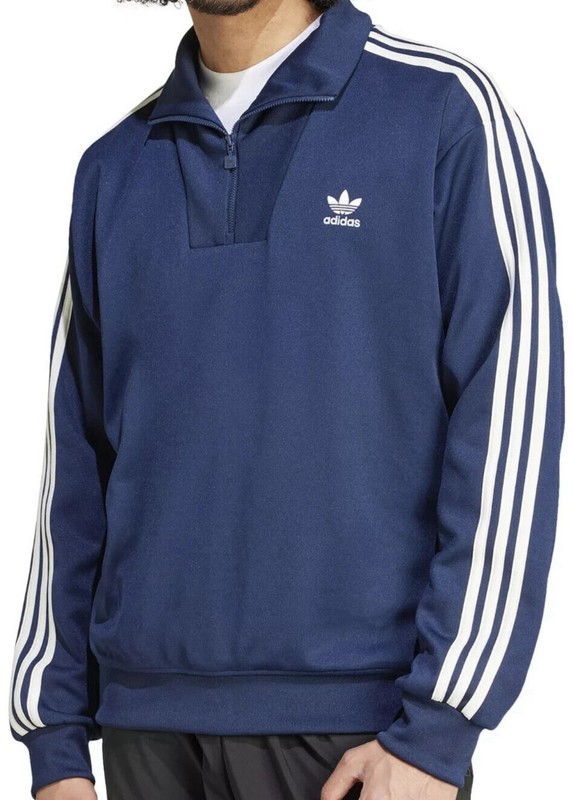 NWT Men’s Authentic Original Blue 1/4 Zip Funnelneck Track Top Size Small Bin3s gallery
