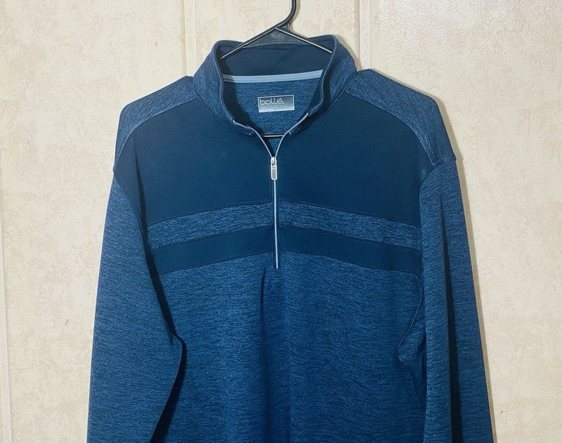 Bolle Performance Mens 1/4 Zip Lightweight Pullover Blue Size Large gallery