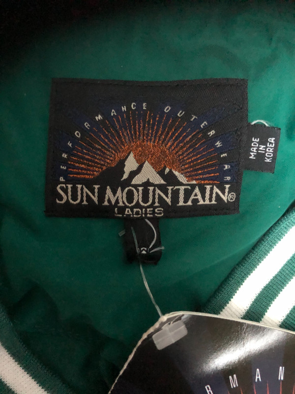 NWT Vintage Sun Mountain Performance Womens M Golf Windshirt Jacket Green White gallery