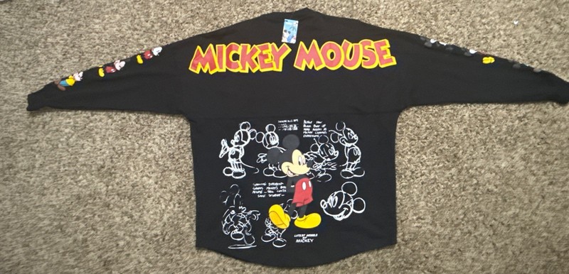 Shoe Palace MICKEY SKETCH LS Mickey Mouse Varsity Jersey. Size Large gallery