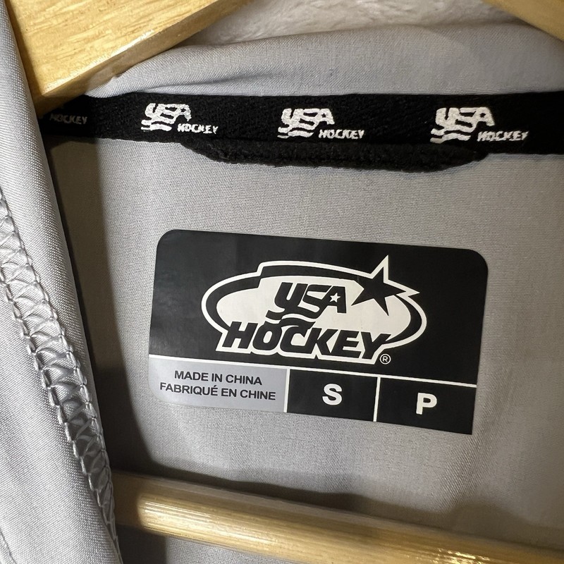 USA Hockey Hooded Pullover Shirt Mens Small Blue Camo Long Sleeve Athletic Top gallery
