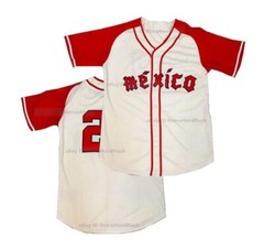 Throwback Ciudad de #25 Team Mexico Baseball Jersey Custom Name Sewn Youth/Men