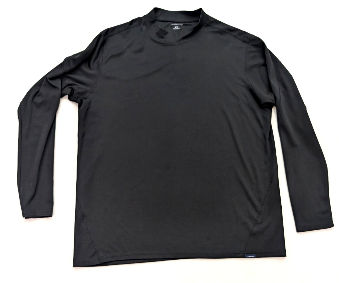 Lands' End Men's Athletic Shirt Size XXL / T 50-52 Black Long Sleeve gallery