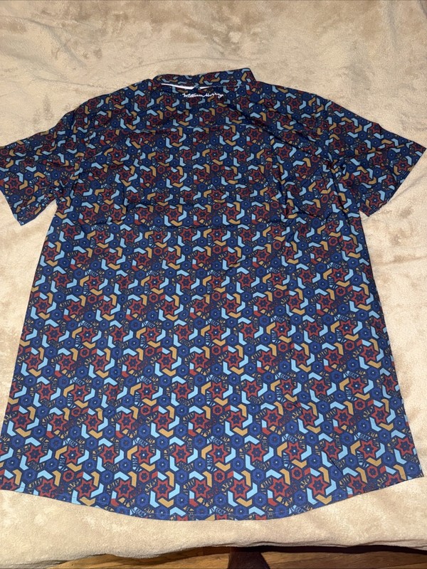 William Murray Next Stop Performance Golf Short Sleeve Button Down Sz Medium NWT gallery