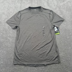 DSG Men’s Striped Performance T Shirt Size Small Grey Activewear