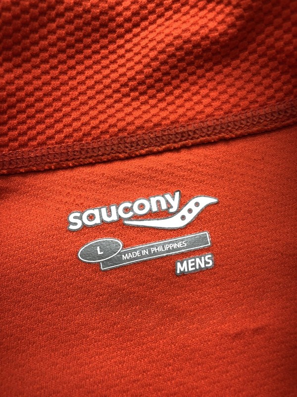 Saucony Pullover Mens Large Orange 1/4 Zip Long Sleeve Reflective Running Top gallery