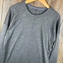 Nike Yoga Dri-FIT Mens Gray Long Sleeve Training Top FB7775-065 Size M