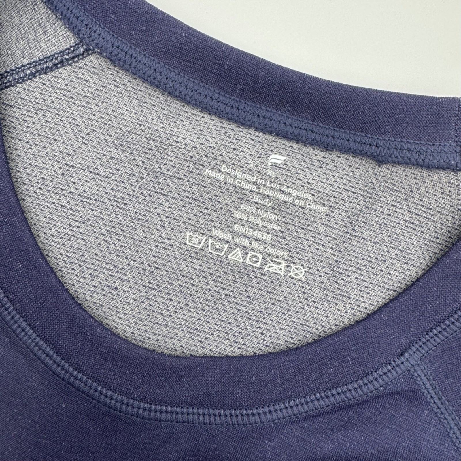 Fabletics Mens XL Navy Blue Short Sleeve Performance Training Shirt gallery