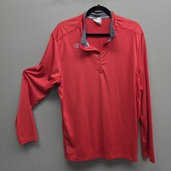 Champion Powertrain Pullover Shirt Mens Large Red Vapor Long Sleeve Athletic