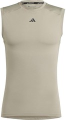 Adidas Techfit Compression Sleeveless Tee Men’s Tank Top Silver Pebble Size L