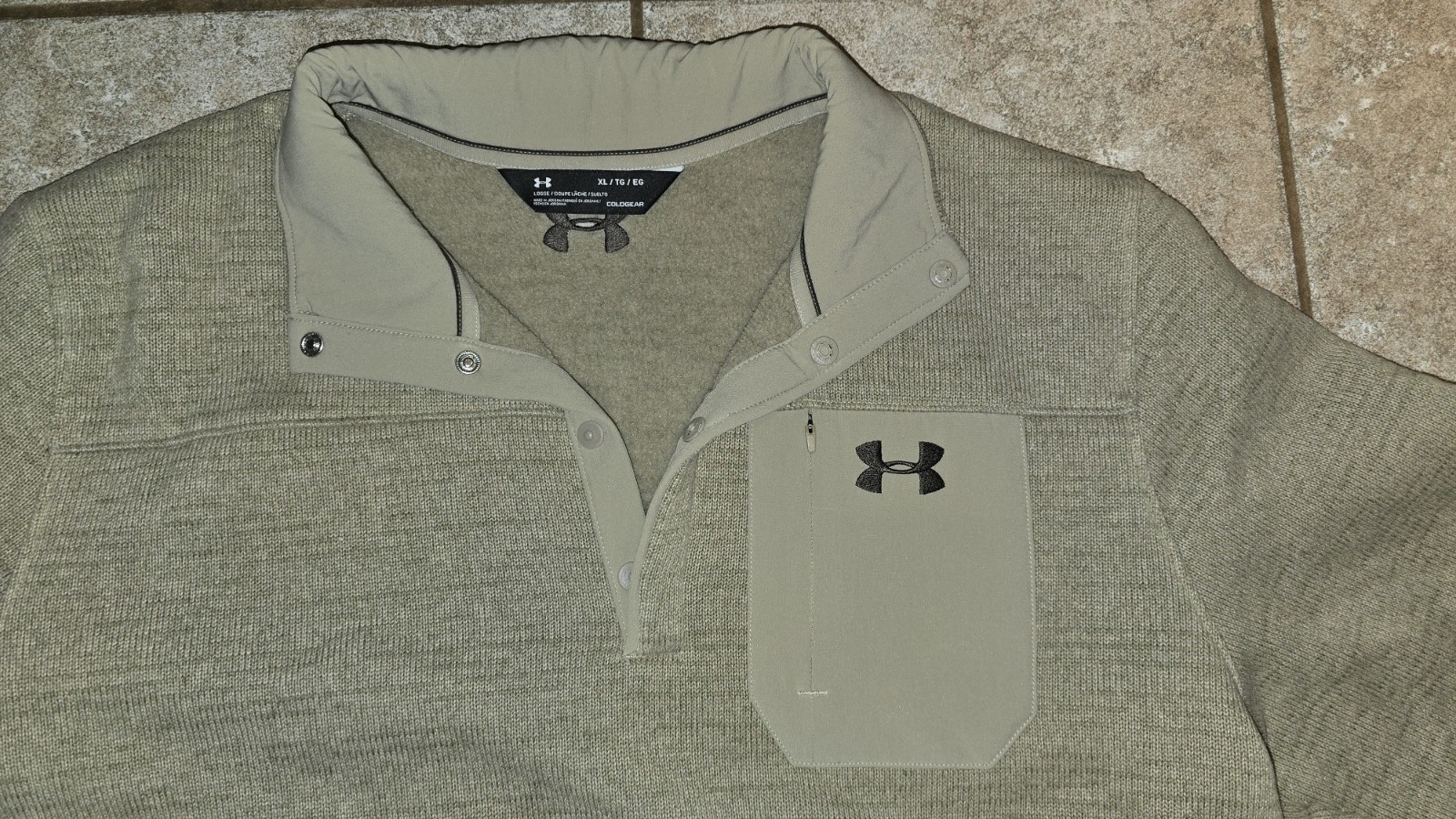 Under Armour Cold Gear XL Tan Snap Pullover Sweater gallery
