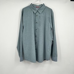 Gerry Performance Vented Button Shirt XL Gray Zip Pocket Outdoor Roll Tab