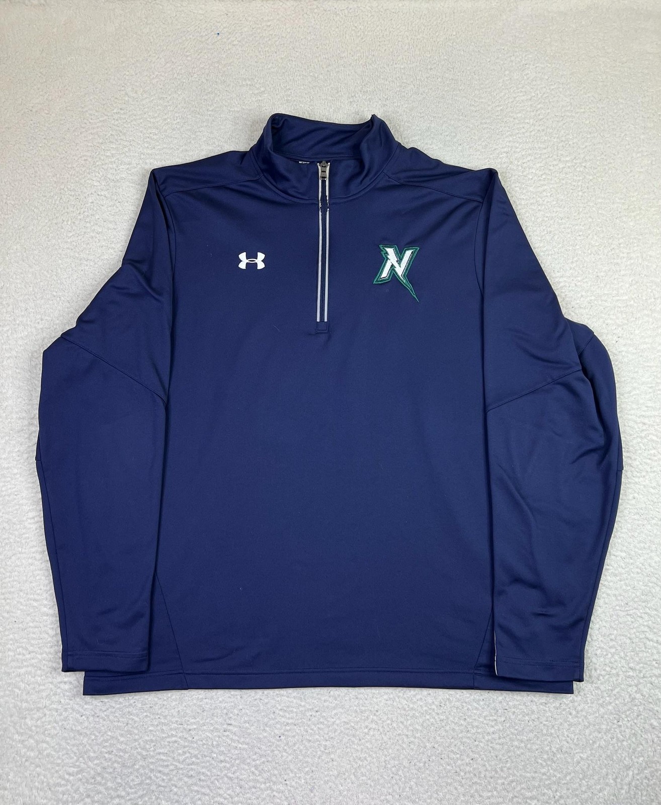 Under Armour 1/4 Zip Pullover Mens Navy Blue N Logo Athletic Performance Golf gallery