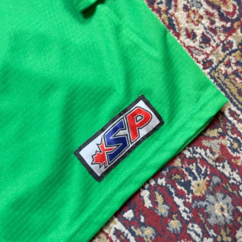 VTG 80s 90s SP Ozzie Ice Hockey Training Facility Jersey Green Polar Bear XL #7 gallery