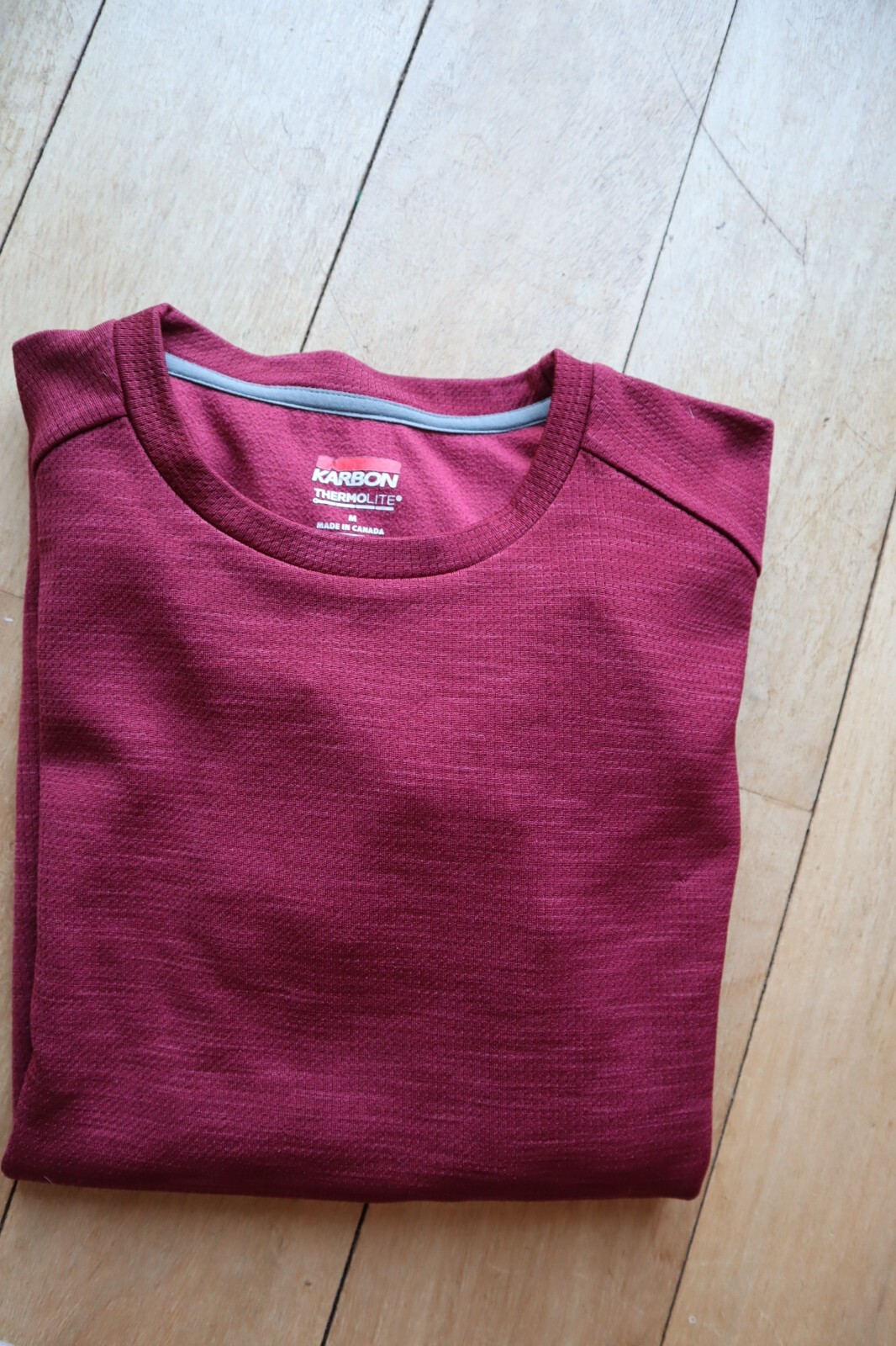 Rust Brick Red KARBON Thermolite LS Pullover Stretchy Shirt Medium gallery