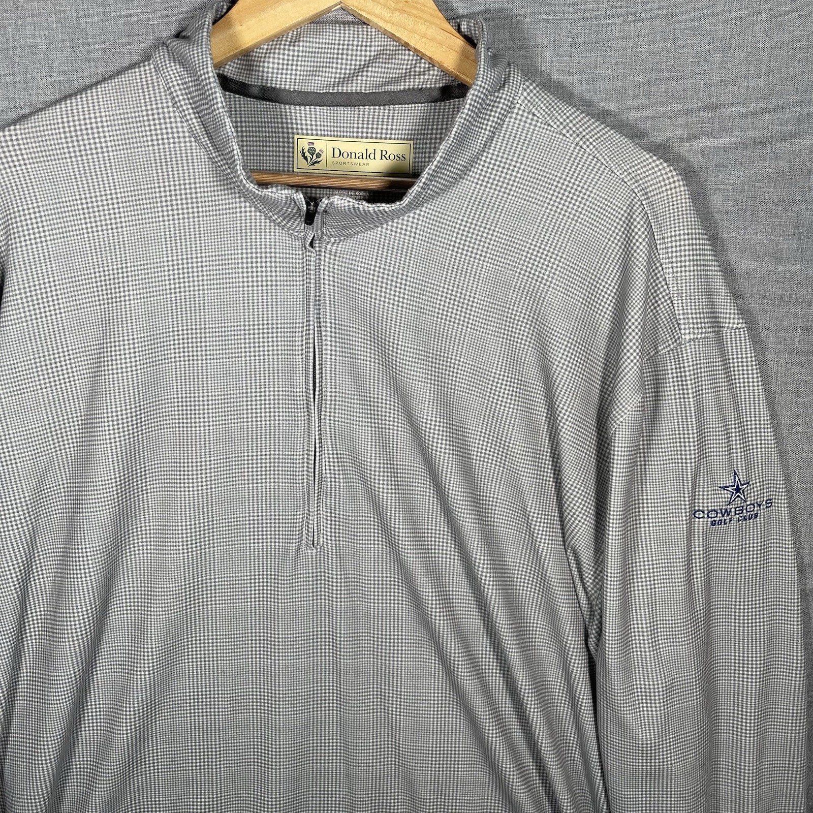 Donald Ross 1/4 Zip Golf Pullover Men's 2XL Gray COWBOYS GOLF CLUB LOGO Stretch gallery