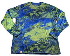MAGELLAN Men’s MD Long-Sleeve Pullover SPF Sun Block Beach Shirt Blue Green LOGO