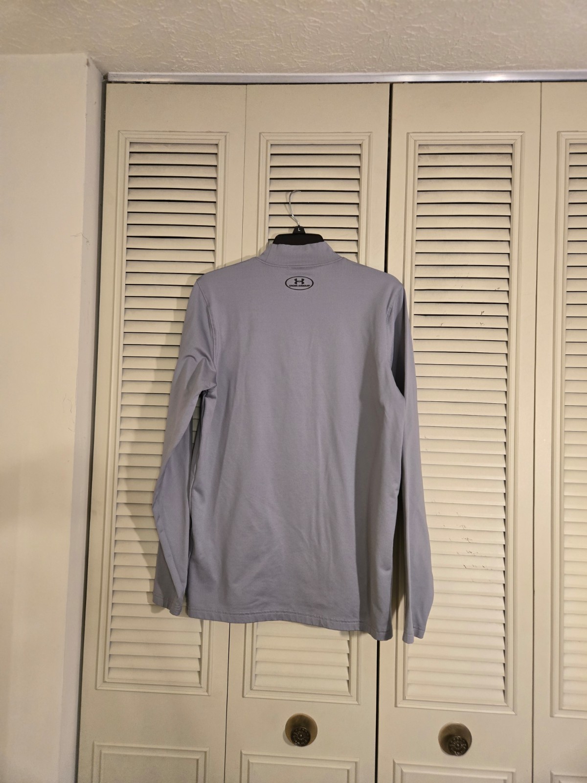 Under Armour Mens ColdGear Infrared Gray Fitted Mock Neck Shirt 1238393 Medium gallery