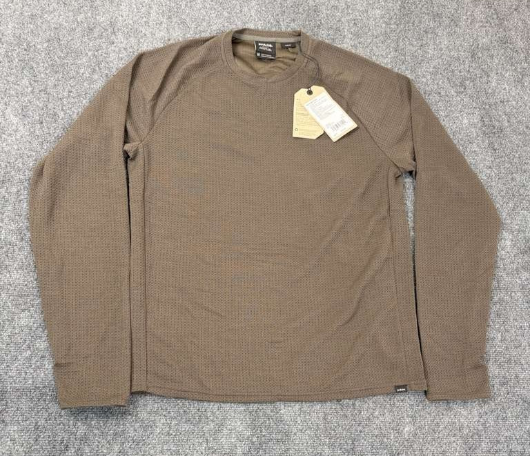 NWT prAna Wensley Everyday Essential Crew Shirt Mens M Slim Fit Black Olive gallery