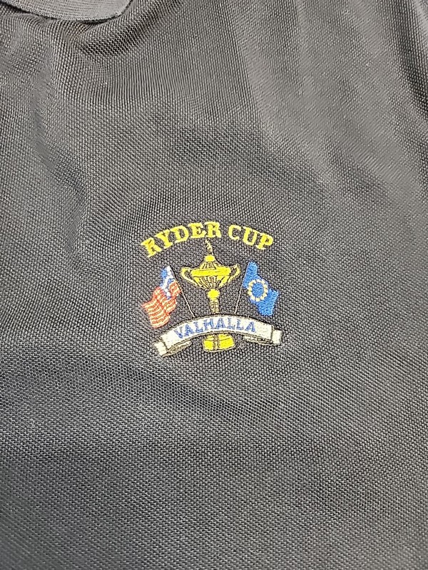 Ryder Cup Valhalla Logo Blue Knit Cotton Golf Polo Shirt Mens XL Cutter & Buck gallery