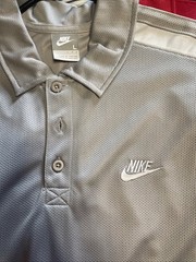 NIKE POLYESTER SOCCER POLO SHIRT WITH SHOULDER STRIPES – LARGE