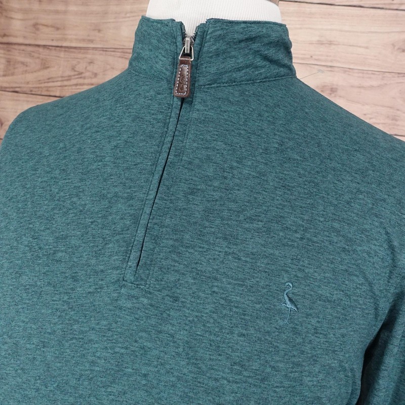 Tailorbyrd Pullover Sweater M Green 1/4 Zip Lightweight Stretch Tagless Casual gallery