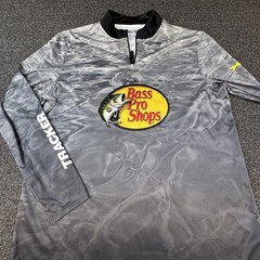 Bass Pro Shops Pullover Mens XL Gray 1/4 Zip Fishing Moisture Wicking Quick Dry