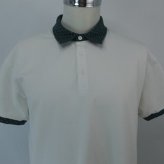 BYLT Premium Basics Lux Polo Shirt White Men’s XL Green Trim Golf Casual