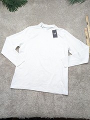 Under Armour ColdGear Shirt Mens 2XL White Mock Neck Infrared Golf Top Flaw