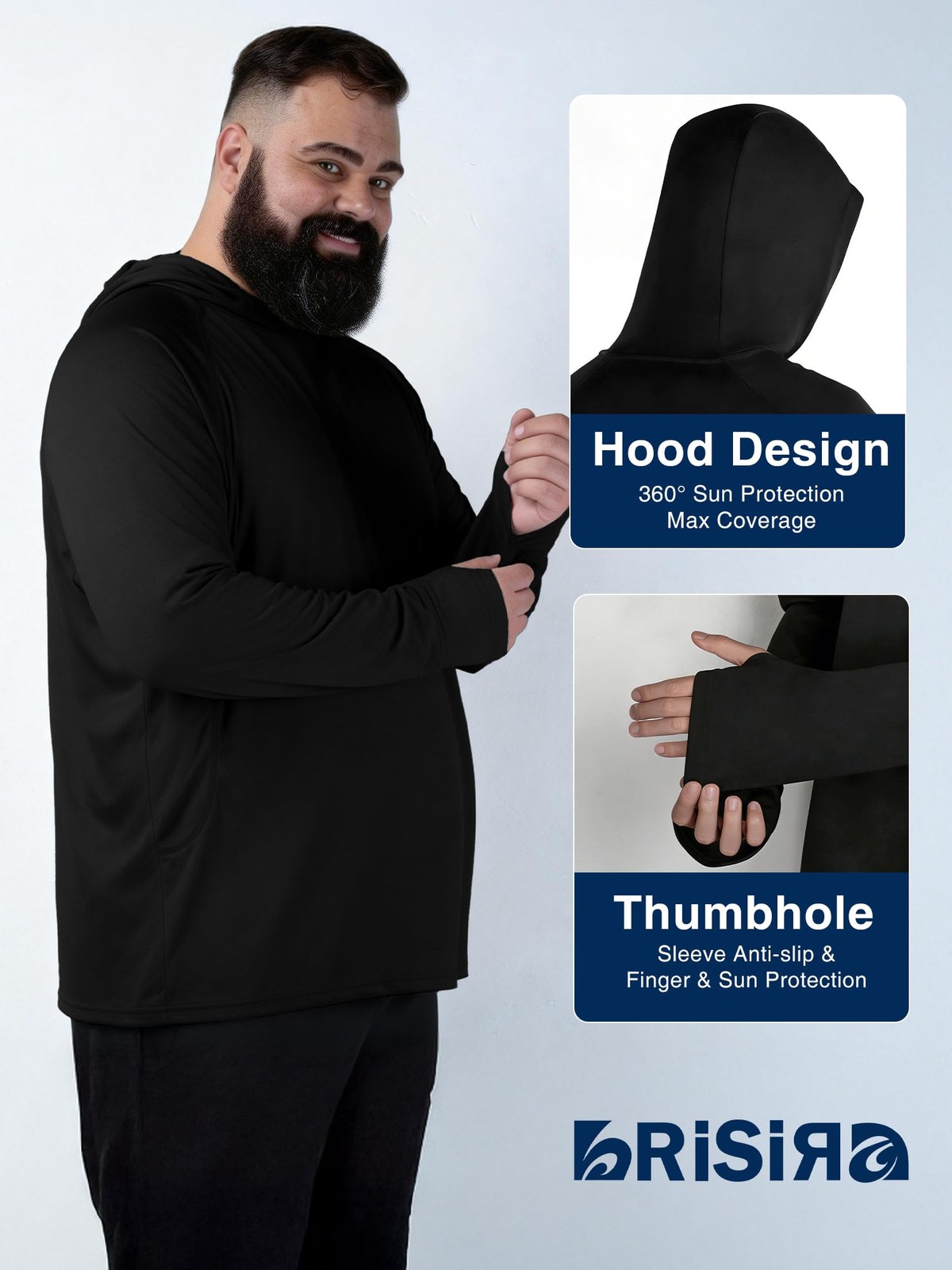 Men's Big & Tall Thin Fishing Shirts, UPF 50+ Sun Hoodie, Cooling Lightweight... gallery
