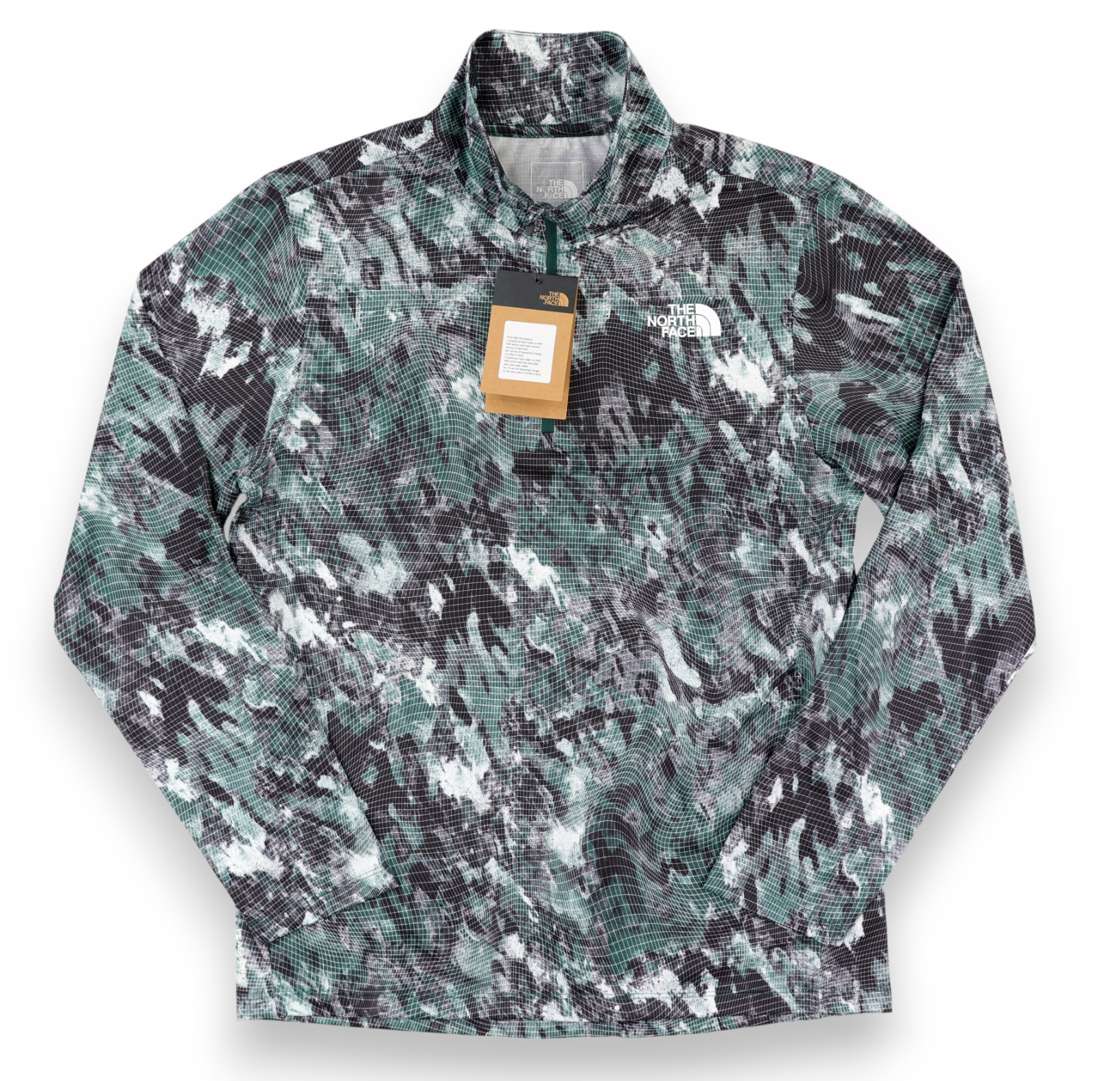The North Face 24/7 1/4 Zip Tee Pullover Mens Medium Green Camo Lightweight NWT gallery