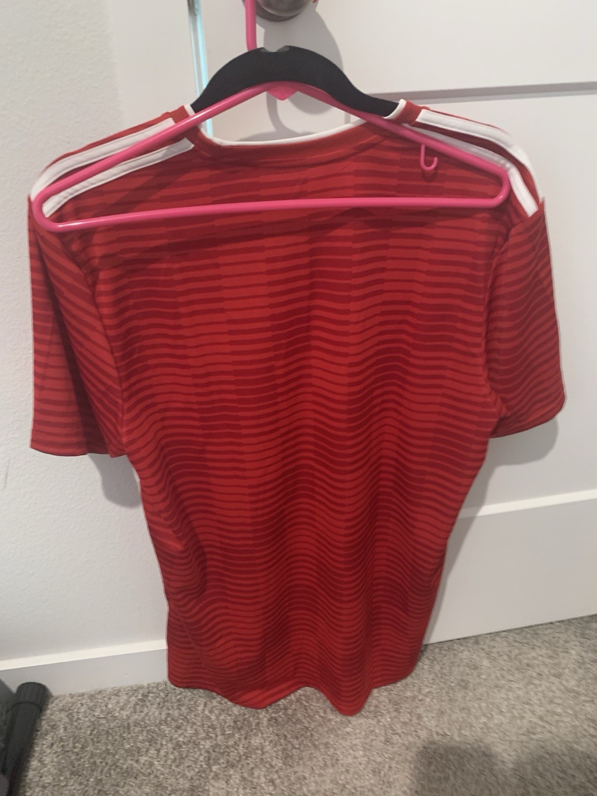 adidas Condivo18 JSY Condivo Men's XL Red/White Striped Jersey Tee CF0677 gallery