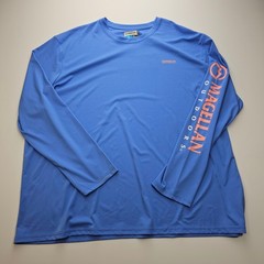 Magellan Outdoors Fish Gear Mens 4XL Blue Long Sleeve Moisture Wicking Shirt