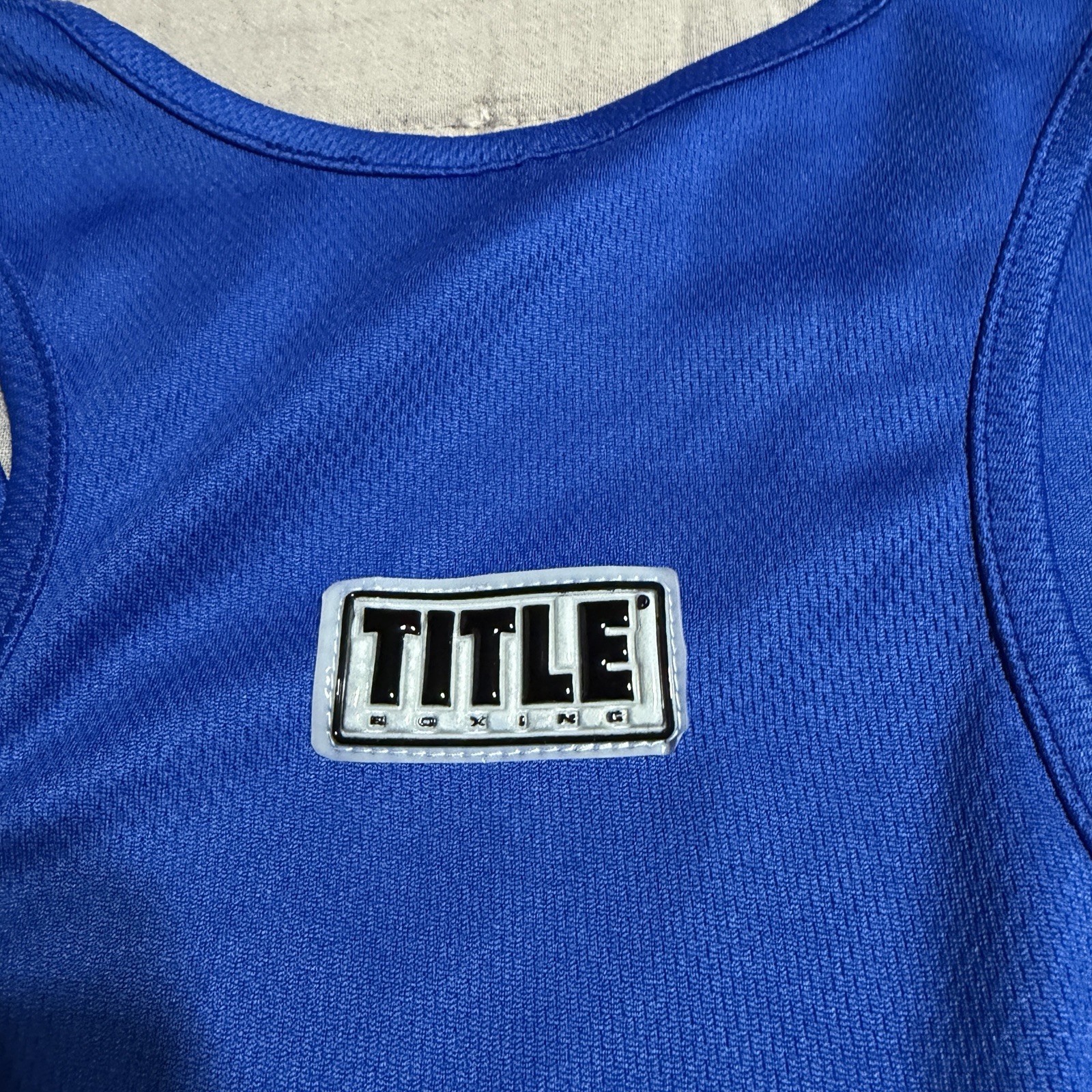 TITLE Boxing Men's Blue Sleeveless Aerovent Tank Top Lightweight Mesh Size S gallery