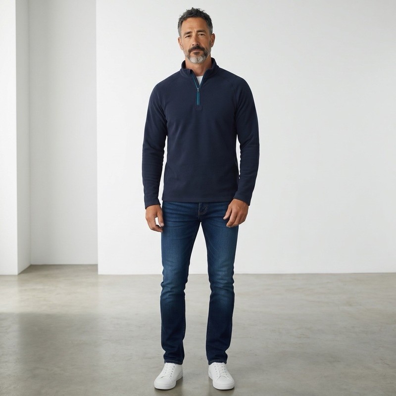 Ben Sherman Sport Men's Golf 1/4 Zip Microfleece Pullover Mock Neck M Navy NWT gallery
