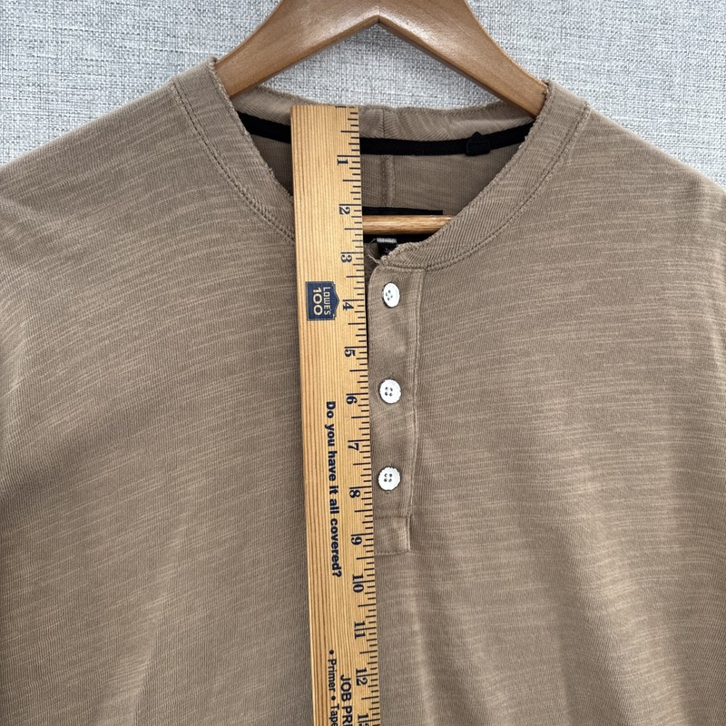 Rag & Bone Henley Shirt Mens XL Brown Slub Long Sleeve Quiet Luxury Minimalist gallery