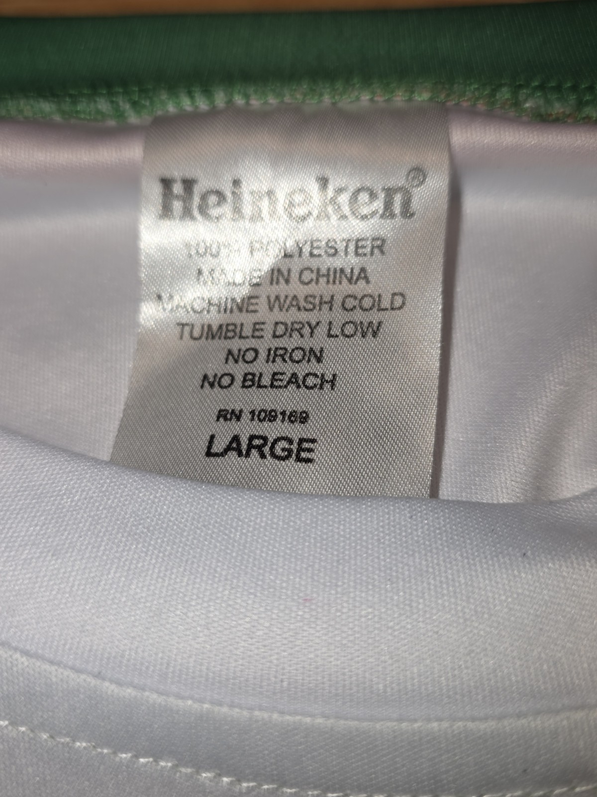 Heineken 18 Men's Large Short Sleeve Pullover Shirt - Green/White/Red gallery