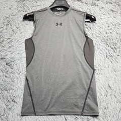 Under Armour Tank Top Mens Size Medium Gray HeatGear Compression Sleeveless Gym