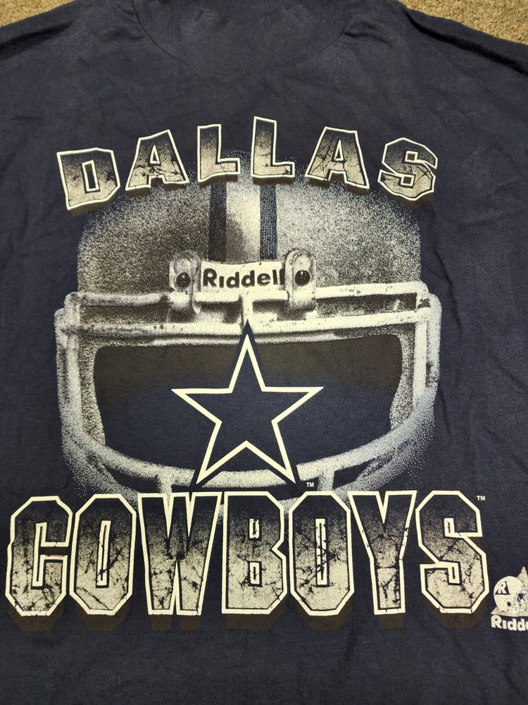 Vtg Dallas Cowboys coaches NFL Mock Turtleneck Helmet t Shirt 1990s riddell