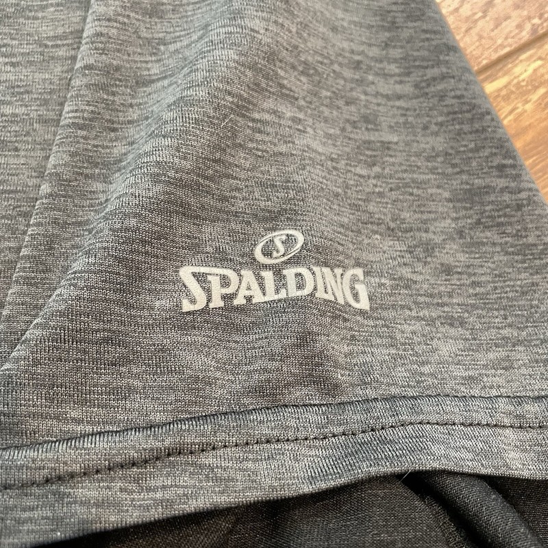 Spalding Dri-Power Athletic Shirt Mens XL Pullover SS Crew Neck Poly Black Gray gallery