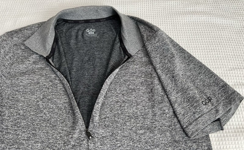 QOR Men’s 1/4 Zip Gray Polo Athletic Quarter Zip Two Tone Activewear Sz M/L gallery