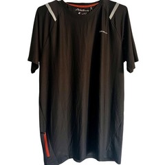 Eddie Bauer Motion Mens Black Active T-Shirt Medium Reflective Zip Pocket Mesh
