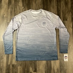 Sharkys on the Pier Performance UV Fishing Shirt Mens Small Long Sleeve USA MADE