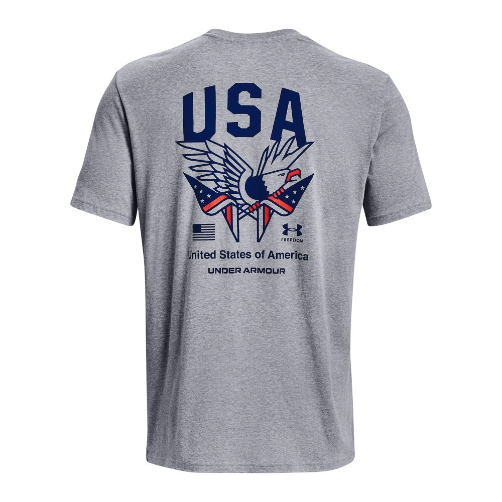 Under Armour 1377061 Men's UA Freedom USA Eagle T-Shirt, Light Heather, Small gallery