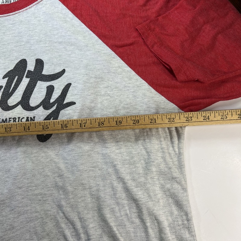 Rogue American Apparel Men's 3/4 Sleeve T-Shirt Gray With Red Size XXL gallery